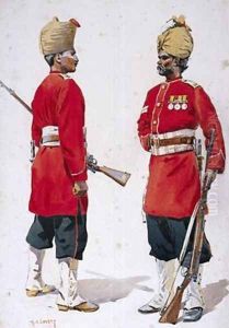 Soldiers of the 102nd King Edwards Own Grenadiers and the 101st Grenadiers by Alfred Crowdy Lovett
