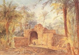 Oriental Landscape after 1855 by Karoly Lajos Libay