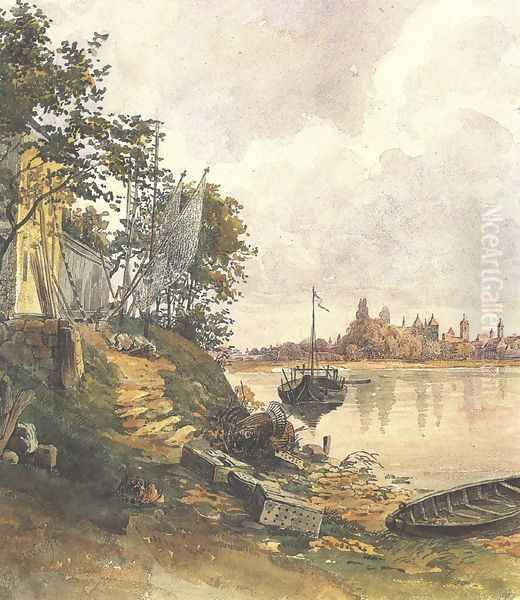 Regensburg View of the River Bank 1849 - view 1