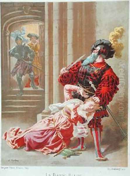 Bluebeard attempting to kill his last wife - view 1
