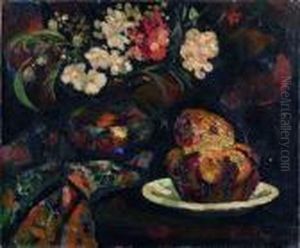 Nature Morte A La Brioche by Pierre Dumont