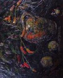  Bouquet De Fleurs Sur Un Entablement  by Pierre Dumont