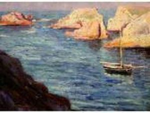 Bord De Mer Aux Environs De Marseille. by Pierre Dumont