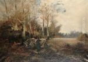 A Young Lady With A Team Of Oxen