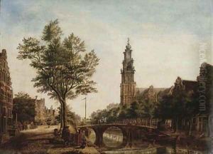The Westerkerk, Amsterdam, seen from the Prinsengracht by the Rozengracht
