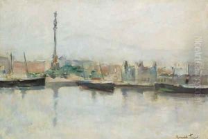 Ships in the Harbour (Båter på havnen) by Henrik Lund