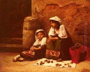 Vendeuses de figues et noix (Sellers of figs and nuts) by Edmond Lebel