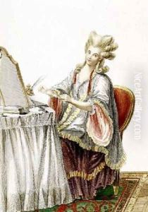 Elegant Lady at her Dressing Table by Pierre Thomas Le Clerc