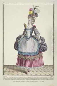 Ball Dress from Gallerie des Modes et Costumes Francais by Pierre Thomas Le Clerc