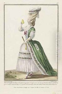 Dress in the English style in Peking green by Pierre Thomas Le Clerc
