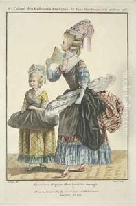 Elegant Dressmaker delivering her Work by Pierre Thomas Le Clerc