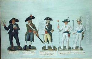 A Newspaper Seller a Citizen Ready to Fight a Citizen Carrying the Declaration of the Rights of Man and Two Bargemen by Brothers Lesueur