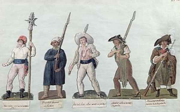 A Sans Culotte with his Pike a Carter a Market Porter a Cobbler and a Carpenter - view 1