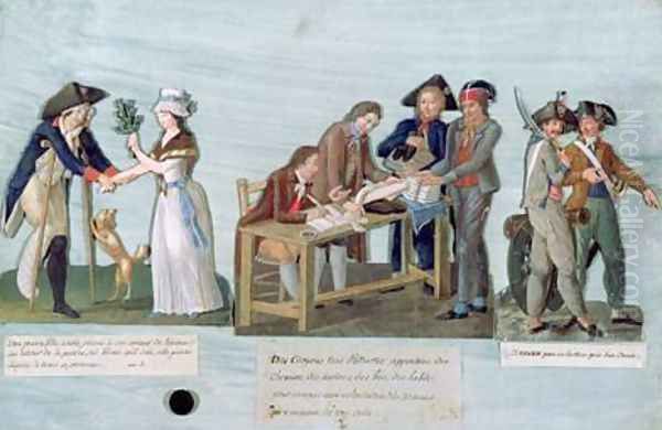 A Woman Promising to Marry her Wounded Suitor after the War - view 1