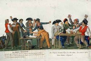 The Republican Oath being signed in blood and singing The Marseillaise by Brothers Lesueur