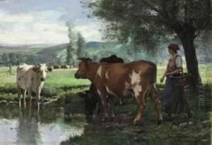 La Gardeuse De Vaches by Julien Dupre