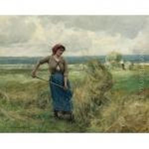 Woman Raking Hay by Julien Dupre