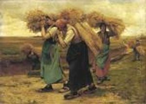 Au Retour De La Moisson by Julien Dupre