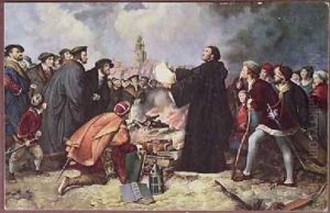 Martin Luther 1483-1546 Burning the Papal Bull