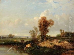 Troupeau A L'abreuvoir by Leon Victor Dupre