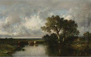 La Mare Aux Chenes by Leon Victor Dupre