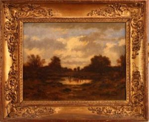 Vaches En Bord De Riviere by Leon Victor Dupre