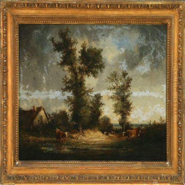 Farmer With His Cows - view 1