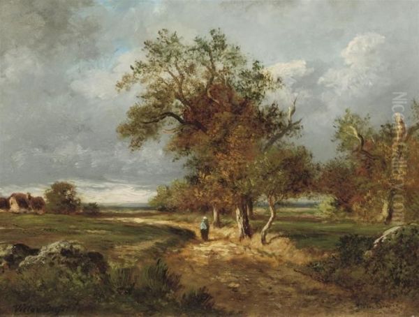 A Figure On A Path In Autumn - view 1