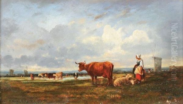 La Gardienne De Troupeau Pres Des Moulins - view 1