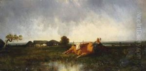 French Pasture Landscape by Leon Victor Dupre