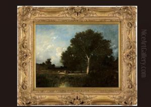 The River Landscape With Cattle by Leon Victor Dupre