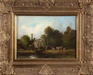 Ferme Au Bord D'un Etang by Leon Victor Dupre
