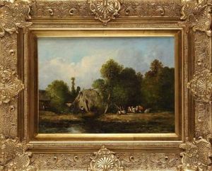 Ferme Au Bord De L'etang by Leon Victor Dupre