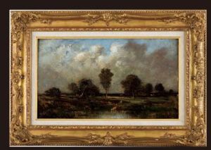 Vaches Dans Un Champ Marecageux by Leon Victor Dupre