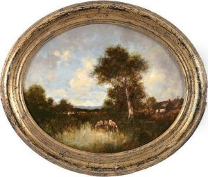 Vaches A La Mare by Leon Victor Dupre