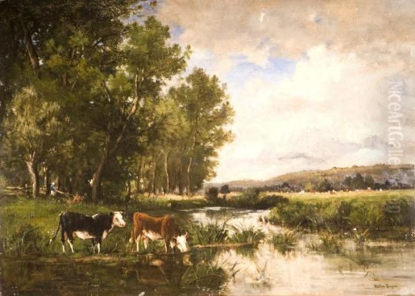 Paesaggio Boscoso Con Armenti - view 1
