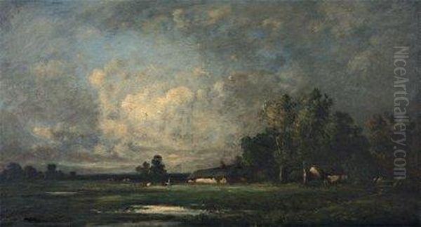 Paysage A La Chaumiere Et A La Bergere,1874 - view 1