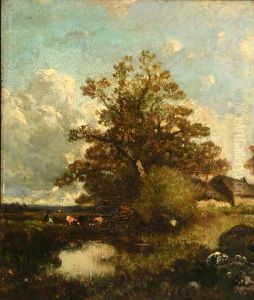 Barbizon Landscape by Leon Victor Dupre