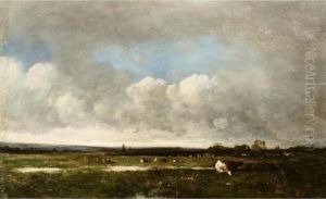 A Herd Of Cattle In Pasture by Leon Victor Dupre