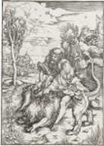 Samson Fighting With The Lion by Albrecht Durer