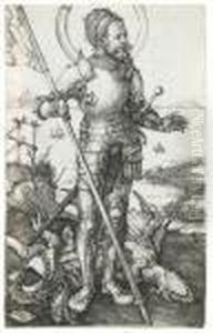 Saint George On Foot by Albrecht Durer