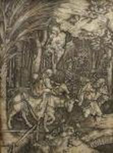 The Flight Into Egypt From The Life Of The Virgin by Albrecht Durer