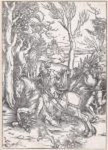 Knight And Lansquenet by Albrecht Durer