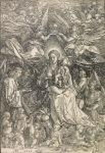 The Virgin And Child Surrounded By Many Angels by Albrecht Durer