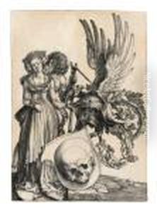 Coat Of Arms With A Skull by Albrecht Durer
