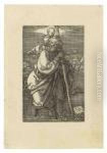Saint Christopher Facing Left (b. 51; M., Holl. 53; S.m.s. 93) by Albrecht Durer