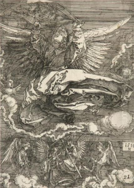 Sudarium Spread Out By One Angel - view 1
