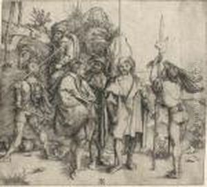 Five Soldiers And A Turk On Horseback