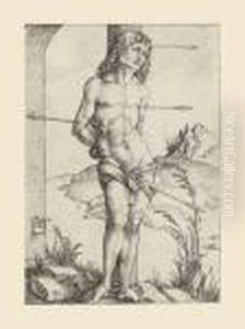 Saint Sebastian Bound To A Column by Albrecht Durer