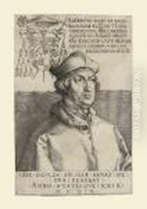 Cardinal Albrecht Of Brandenburg 'the Small Cardinal' by Albrecht Durer